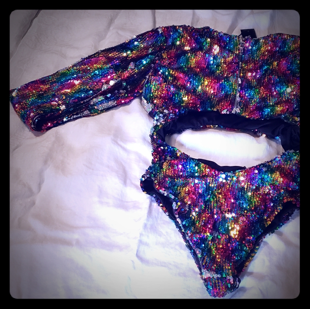 Diamond Dimension Sequin Bodysuit